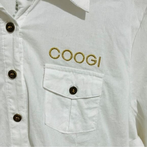 COOGI White Embellished Button Down Shirt Size 1X - Picture 2 of 12